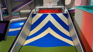 mini golf pattern course in blue