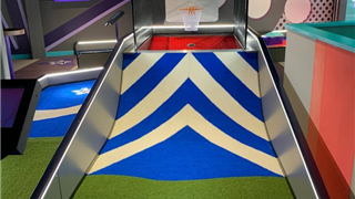 mini golf pattern course in blue