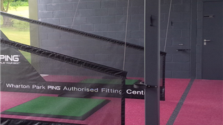 burgundy flooring for driving range