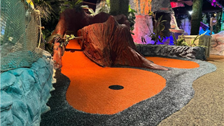 off black artificial grass for crazy golf course