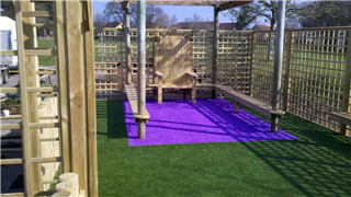 Purple Groovy Grass In School