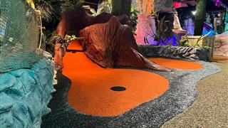 off black artificial grass for crazy golf