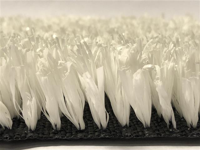 side view of white artificial grass named verdeturf