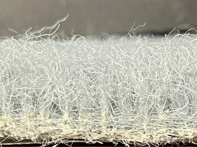 side view of platinum grey artificial grass