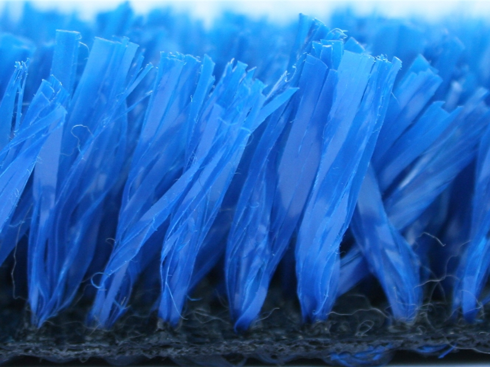 side view of blue verdetuf by verde sports and artificial grass