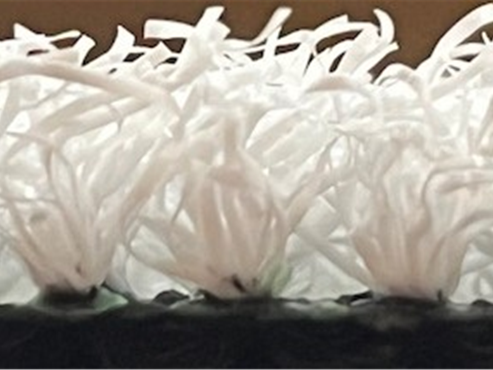 side view of verde prime lite white artificial grass