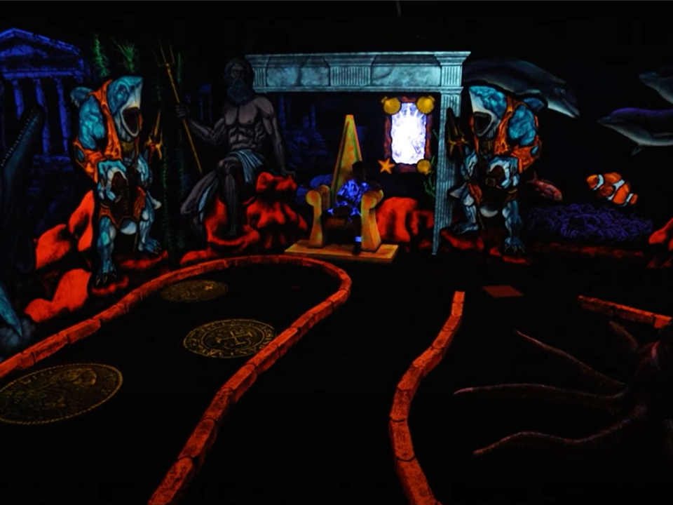 glow in the dark golf floor surface