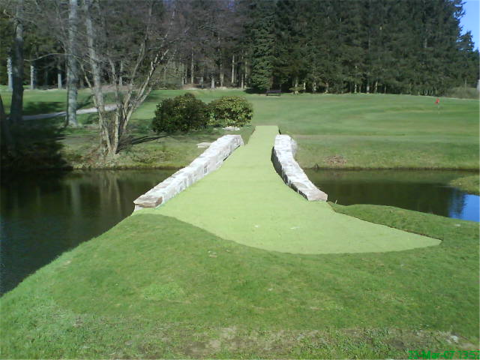 golf path bridge with artificial grass surfacing