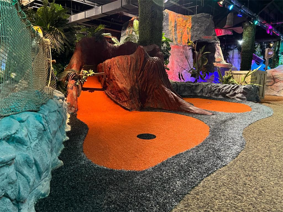 off black artificial grass for crazy golf