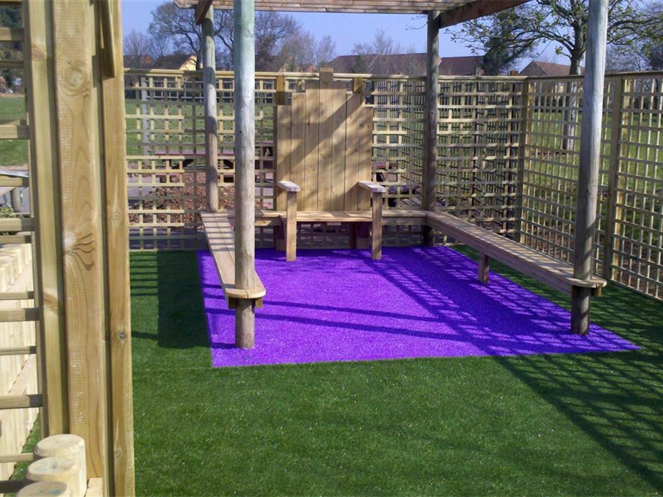 Purple Groovy Grass In School