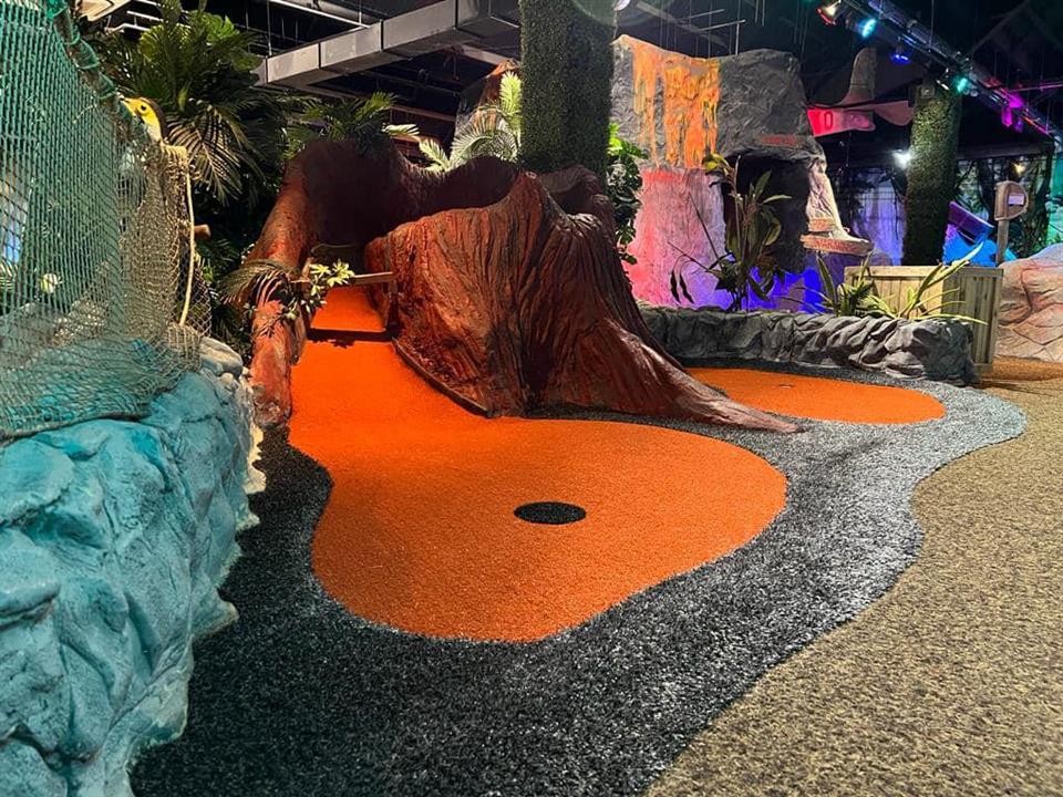 off black artificial grass for crazy golf