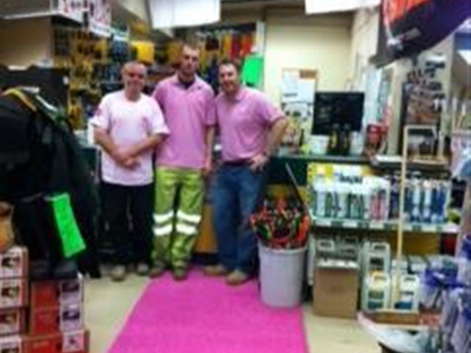 Travis Perkins Lymm &ndash; Pink Groovy Grass &ndash; Cancer Awa