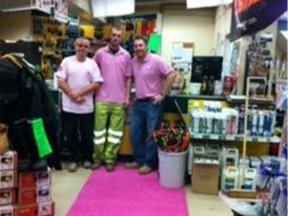 Travis Perkins Lymm &ndash; Pink Groovy Grass &ndash; Cancer Awa