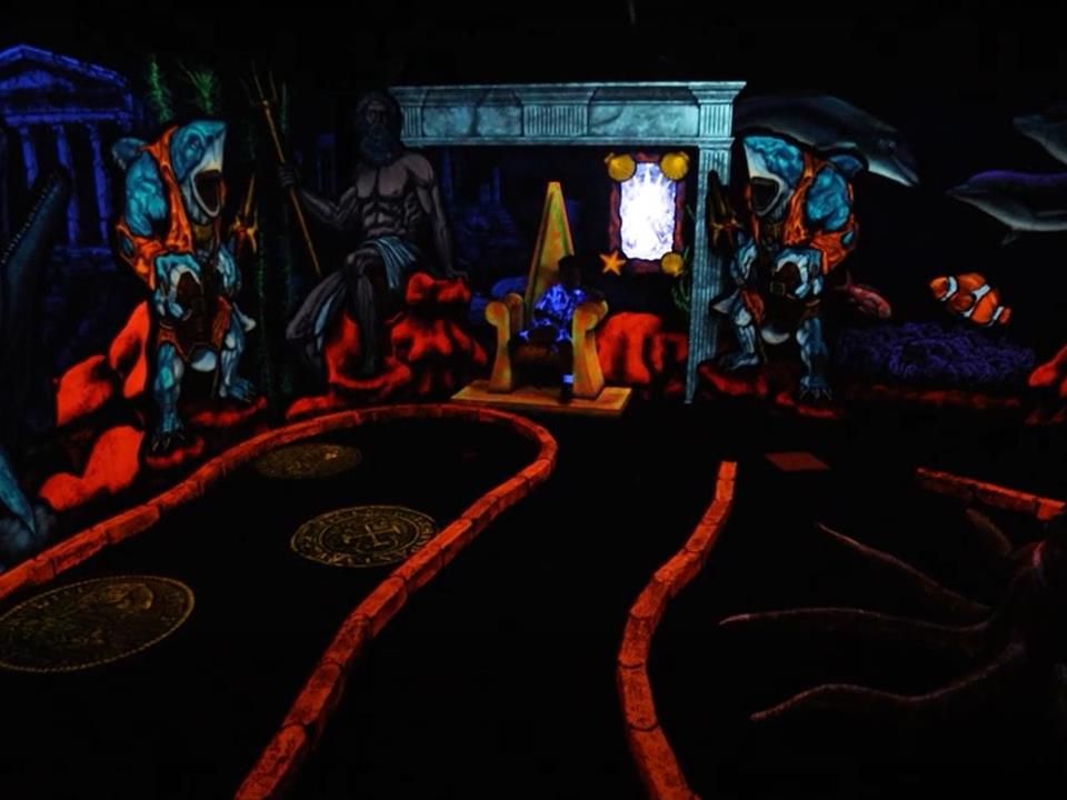glow in the dark golf floor surface