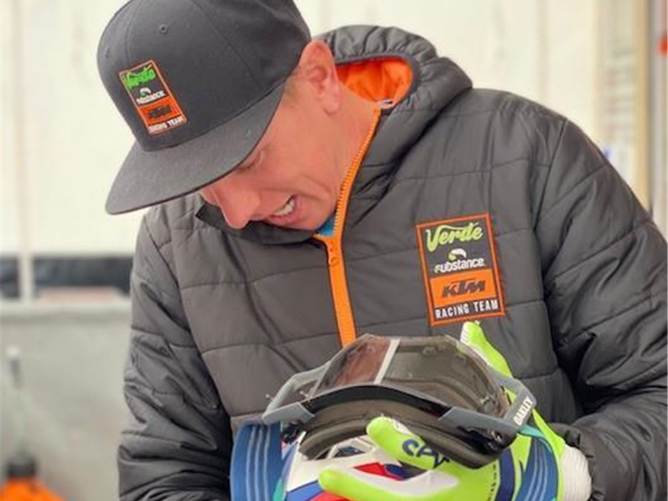 Brad loves his new helmet