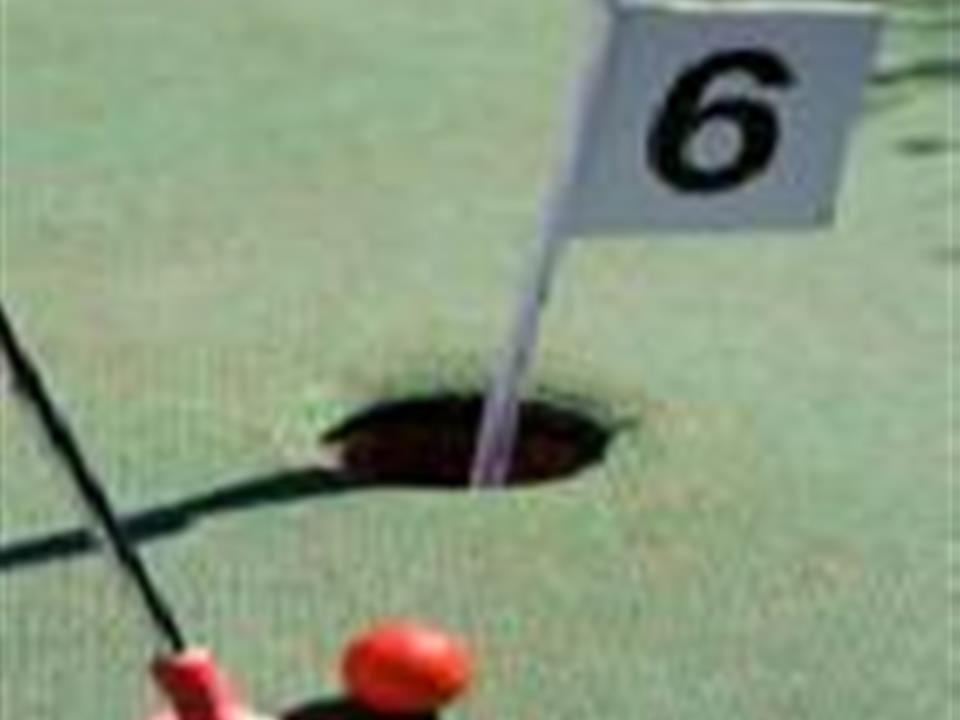 Olive coloured artificial grass used for min adventure golf