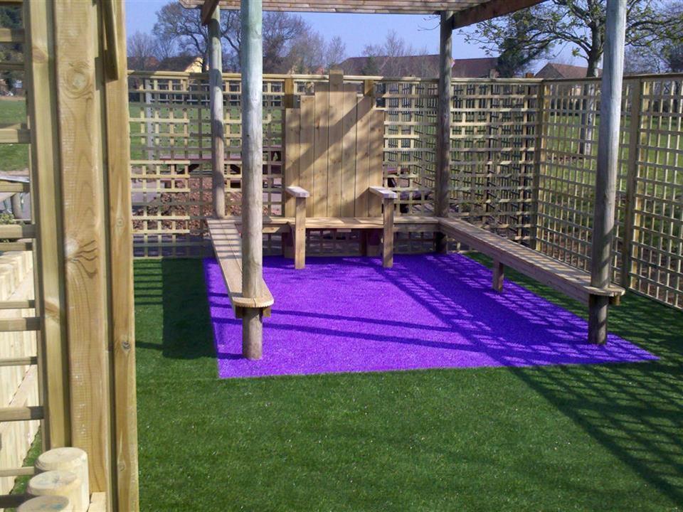 Purple Groovy Grass In School