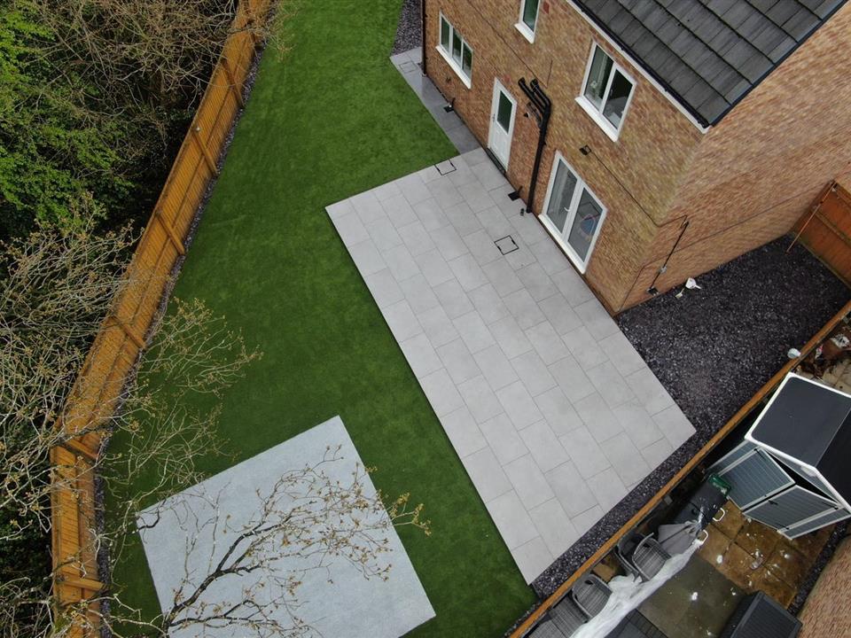landscaping play area in groovy grass silver
